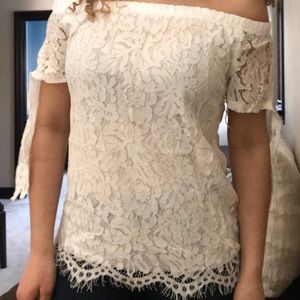 White Lace Off Shoulder Blouse